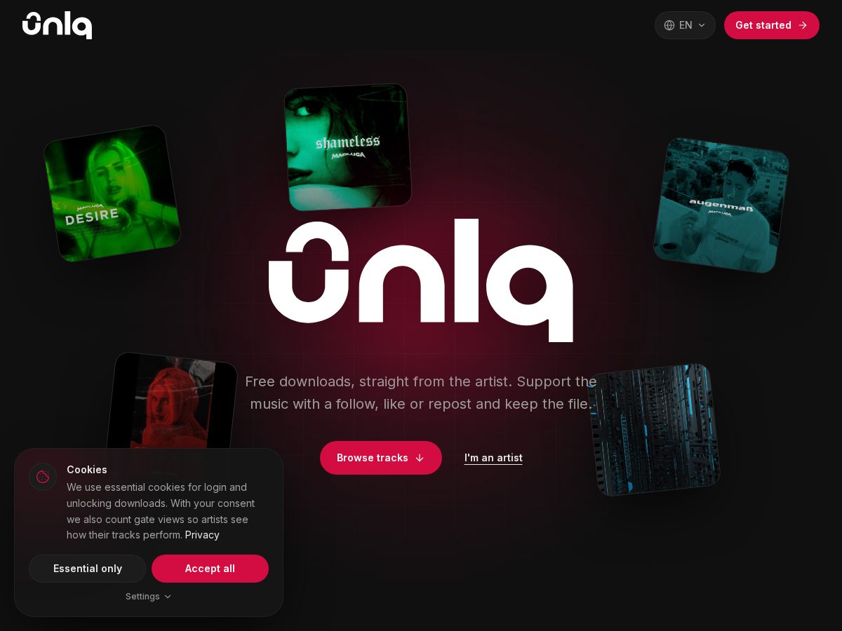 Landing-page snapshot of unlq.app
