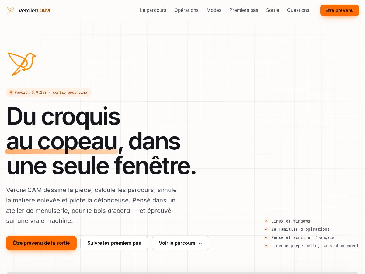 Landing-page snapshot of verdiercam.com