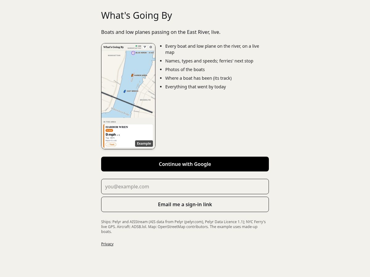 Landing-page snapshot of whatsgoingby.com
