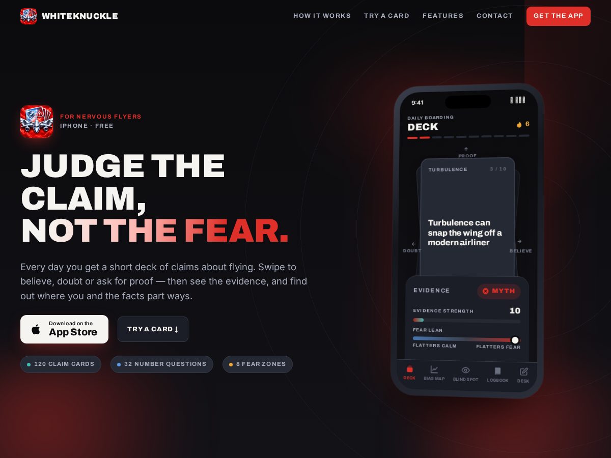 Landing-page snapshot of whiteknuckle.click