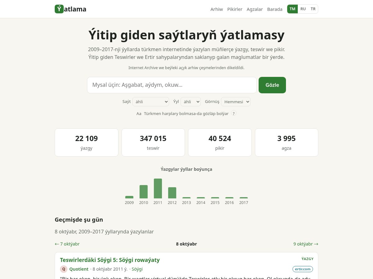 Landing-page snapshot of yatlama.com