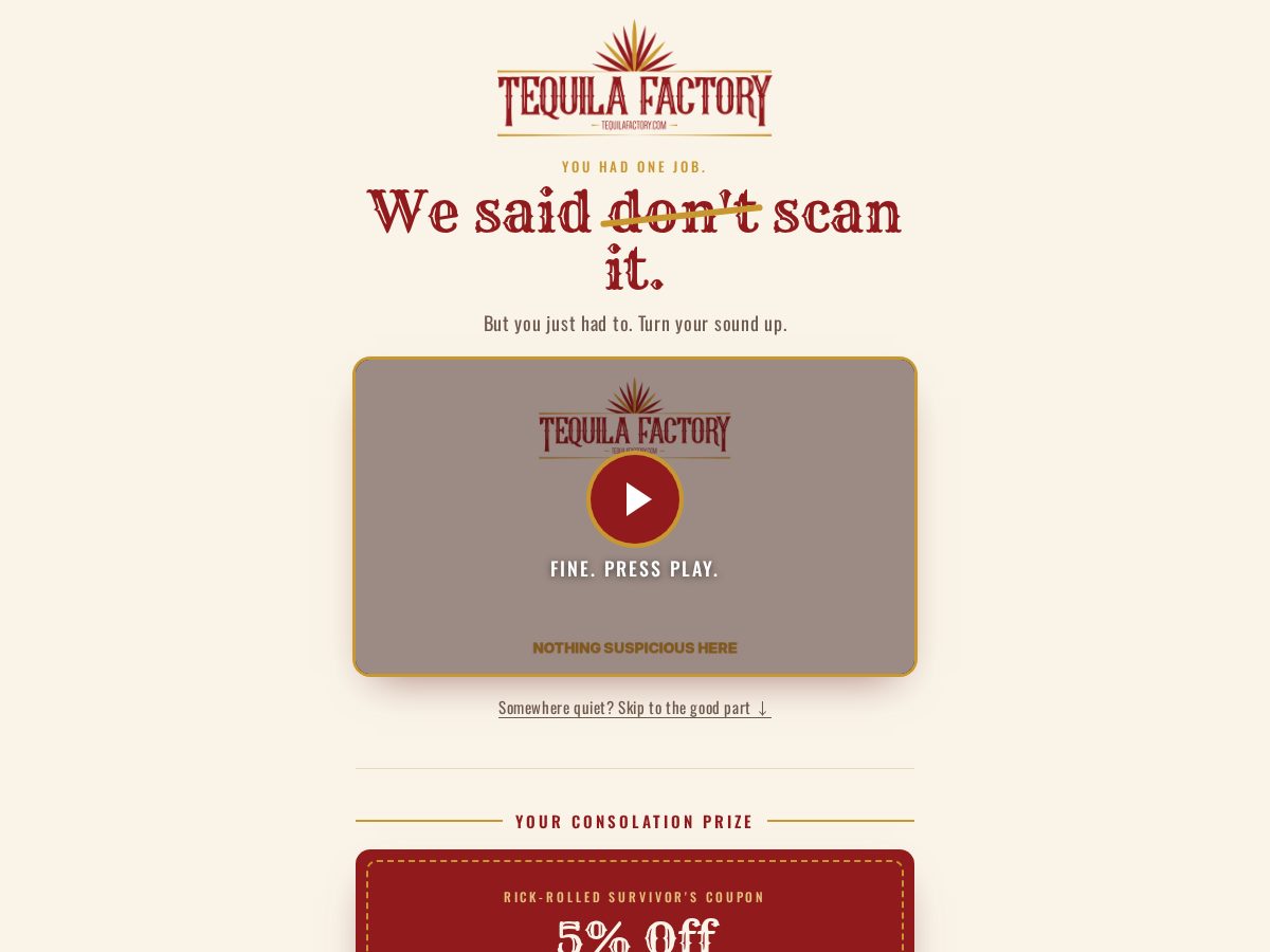 Landing-page snapshot of youjusthadto.click