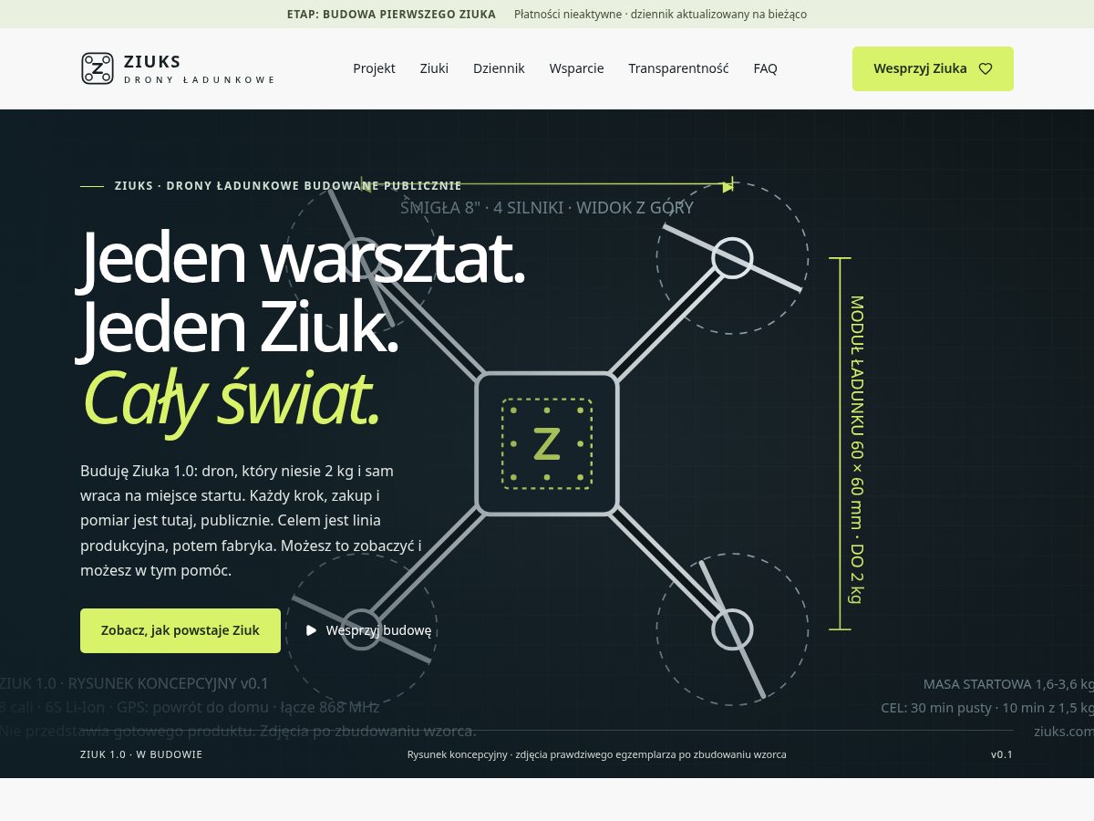 Landing-page snapshot of ziuks.com