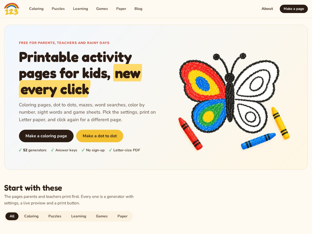 Landing-page snapshot of 123arc.com
