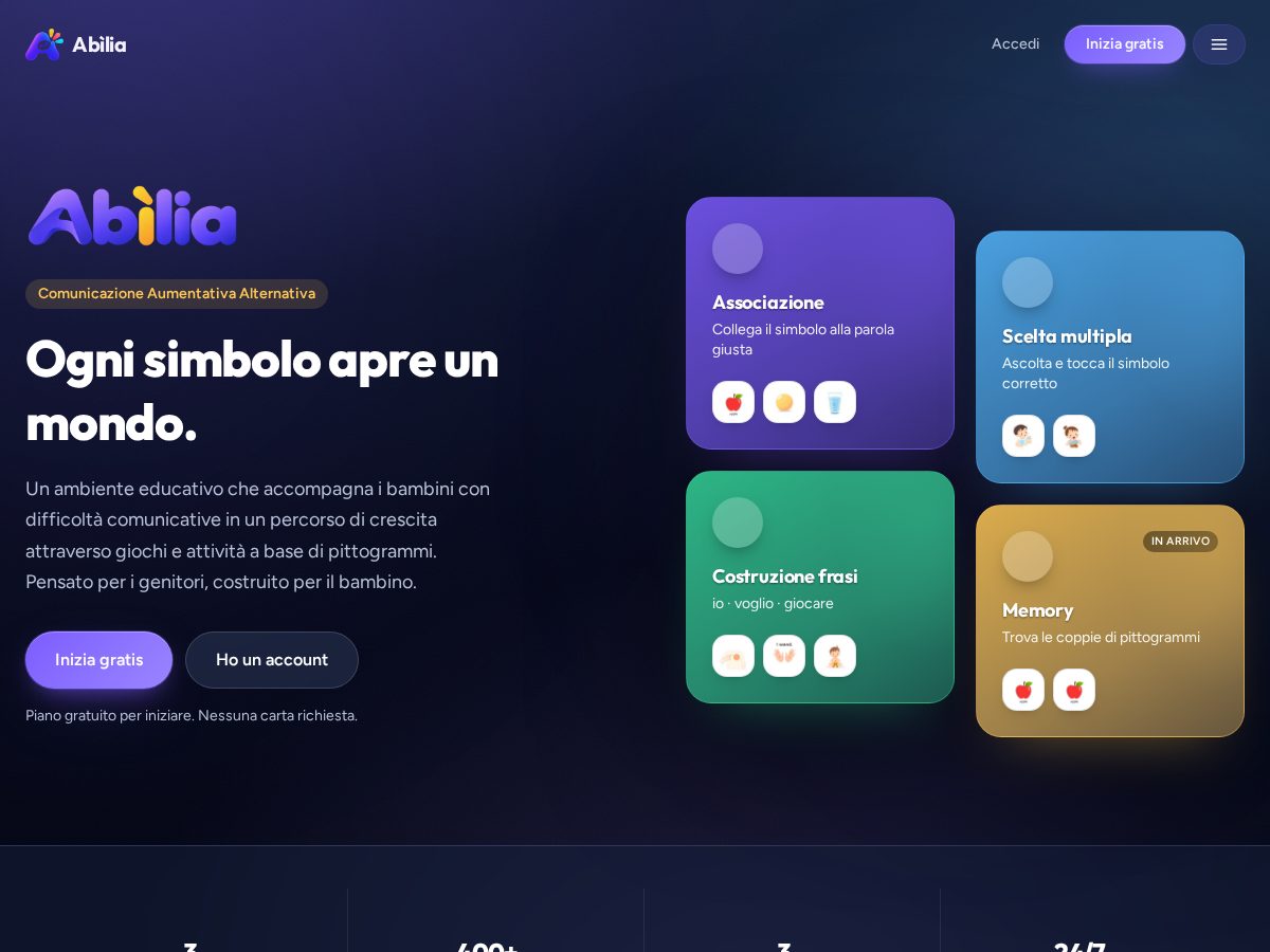 Landing-page snapshot of abiliaedu.com