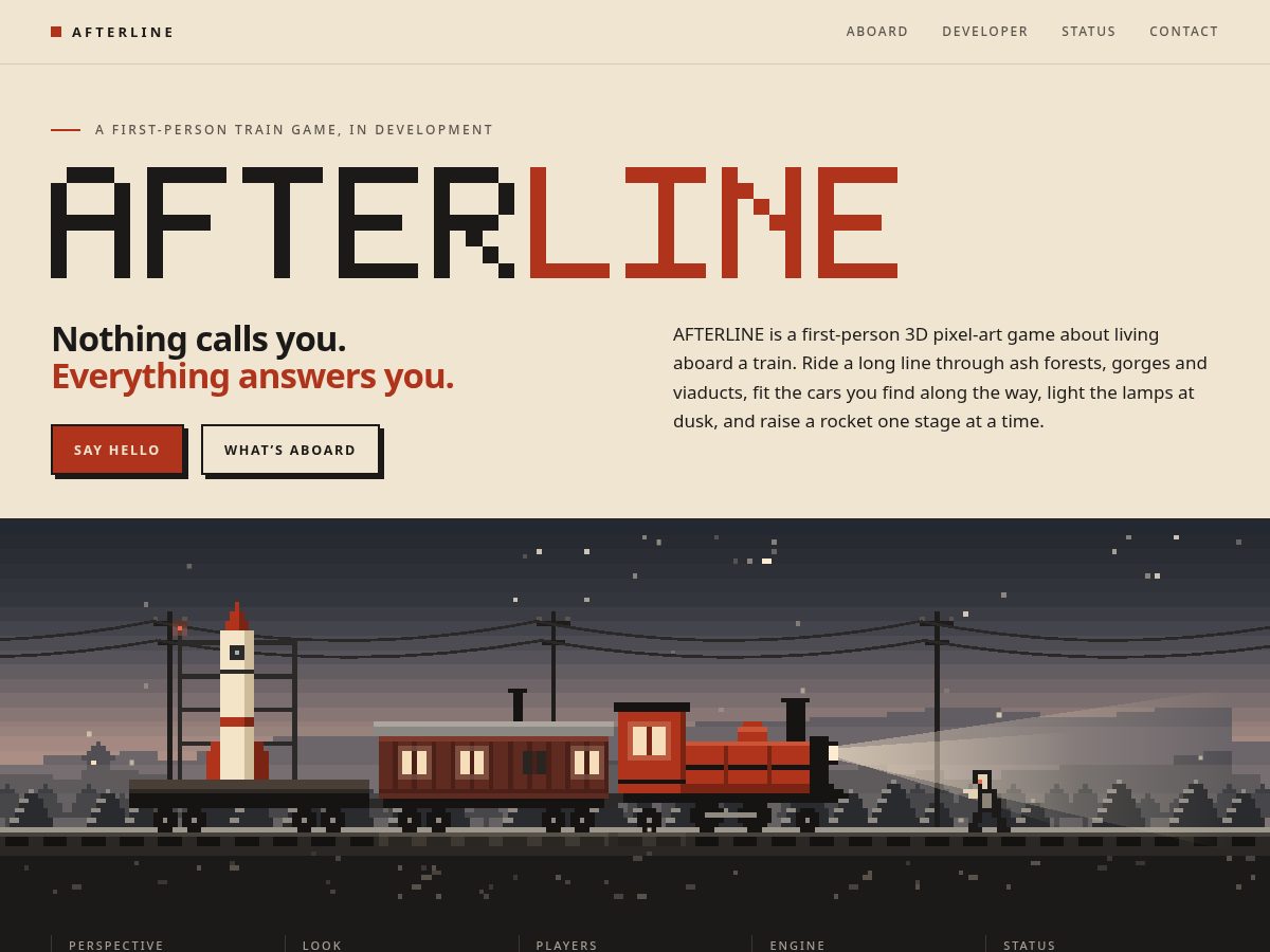 Landing-page snapshot of afterlinegame.com