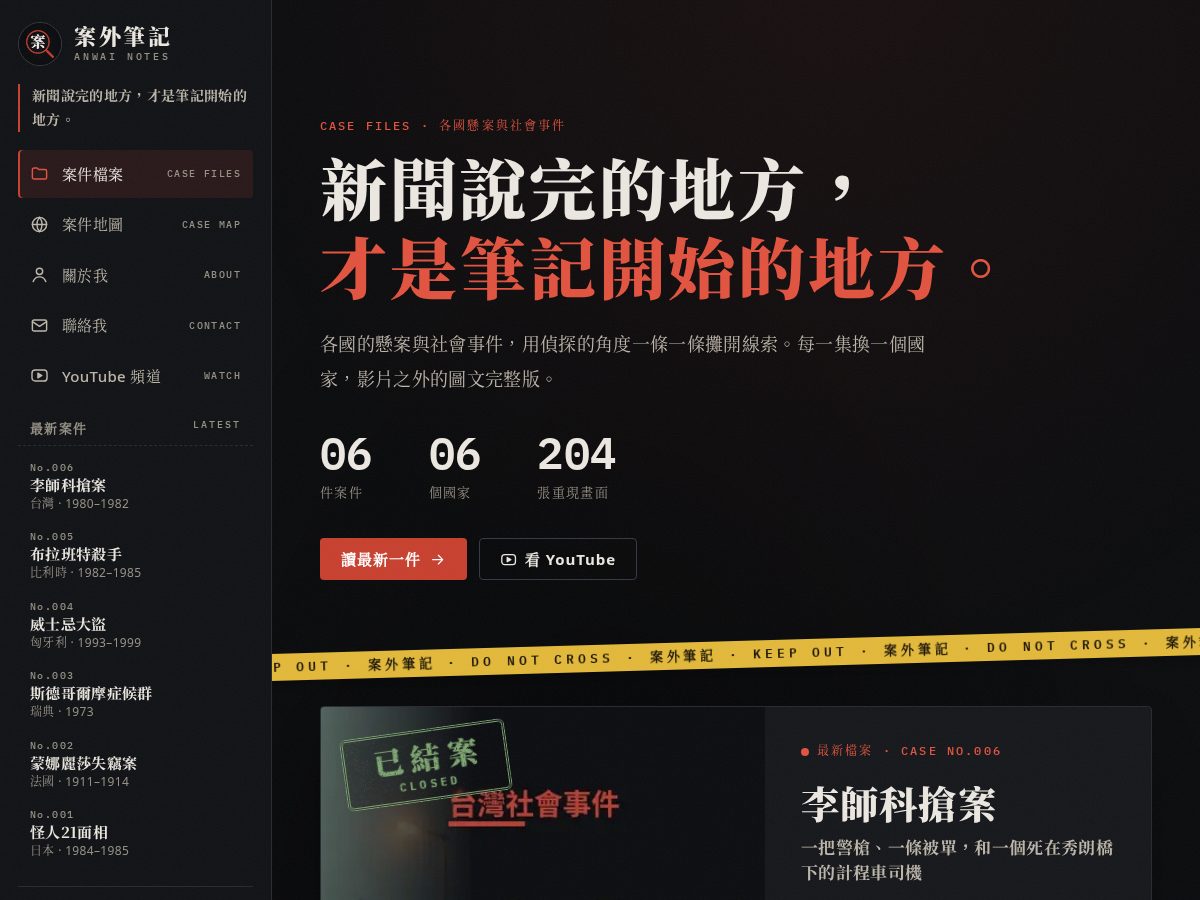 Landing-page snapshot of anwainotes.com