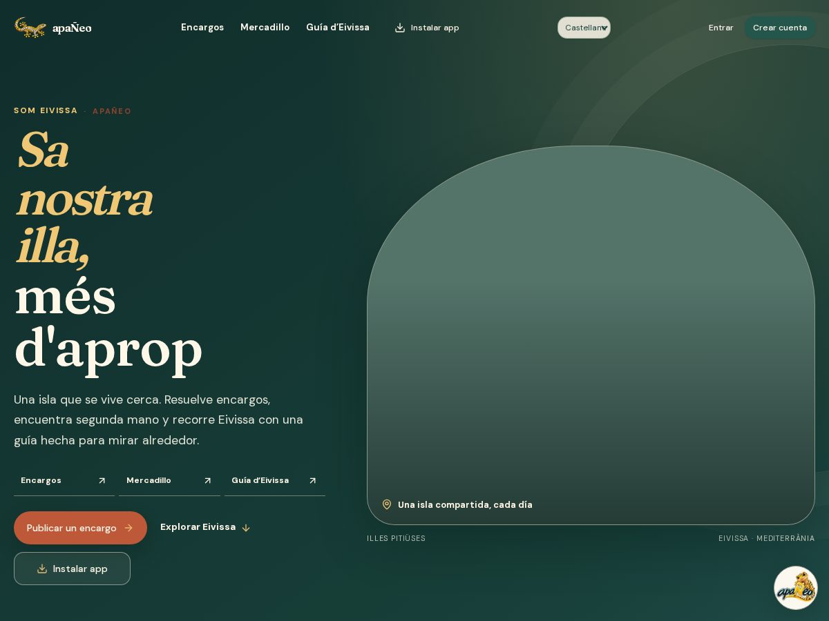 Landing-page snapshot of apaneo.app