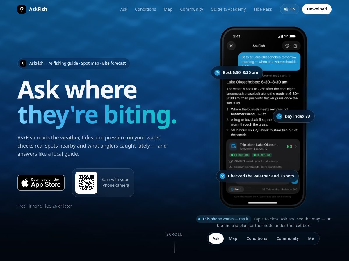 Landing-page snapshot of askfish.app