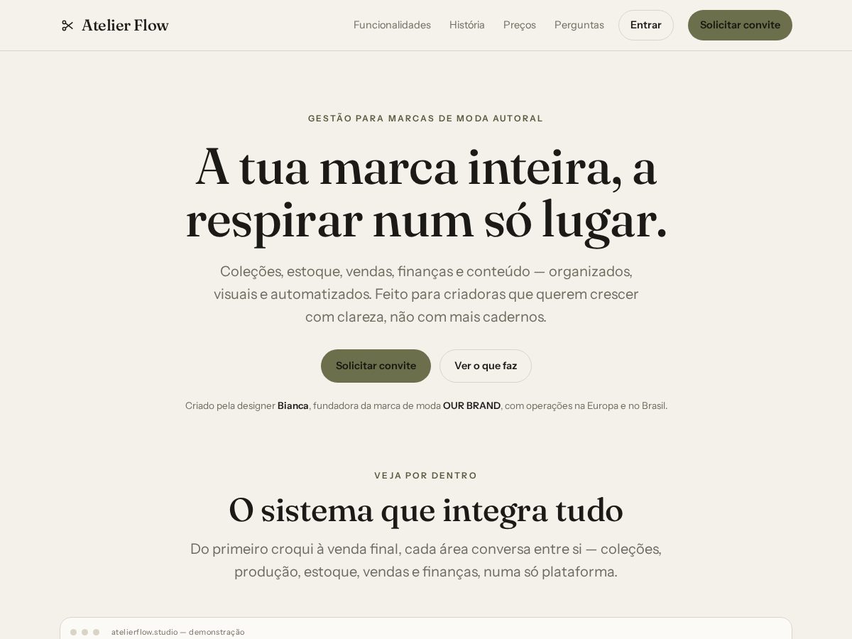 Landing-page snapshot of atelierflow.studio