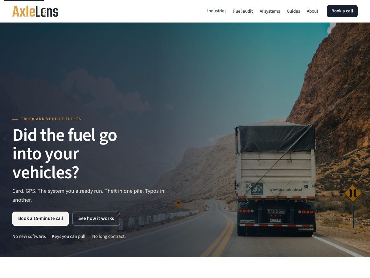 Landing-page snapshot of axlelens.com