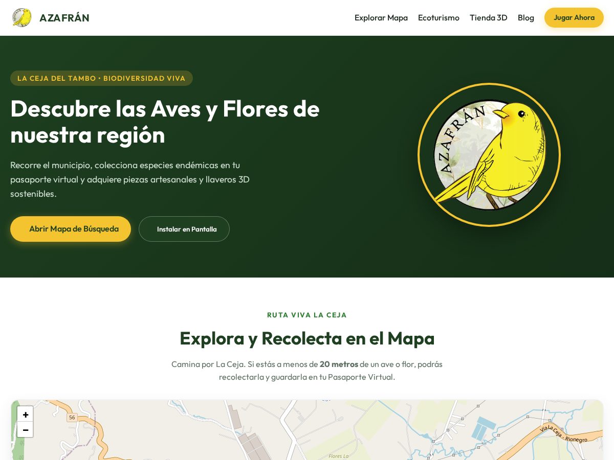 Landing-page snapshot of azafranaves.com