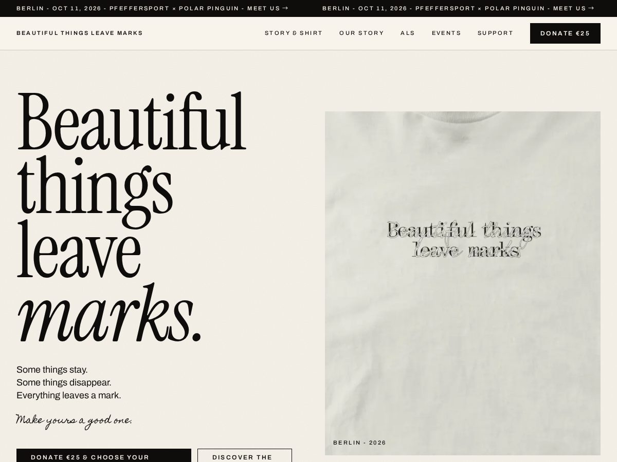 Landing-page snapshot of beautifulthingsleavemarks.com
