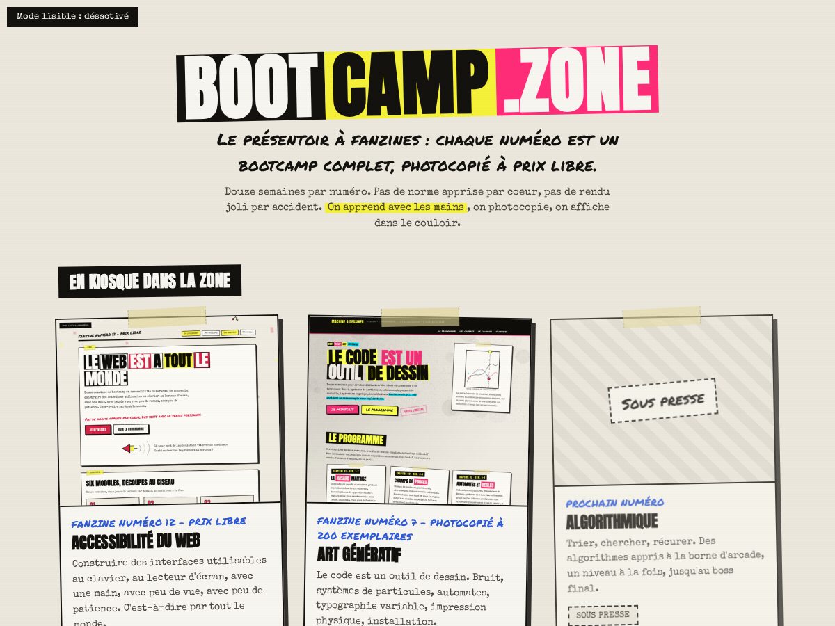 Landing-page snapshot of bootcamp.zone