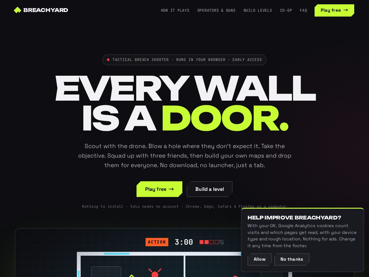 Landing-page snapshot of breachyard.com