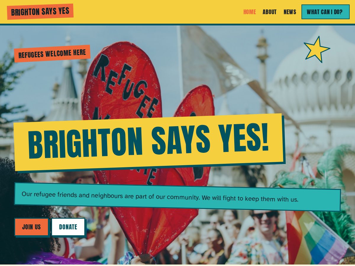 Landing-page snapshot of brightonsaysyes.com