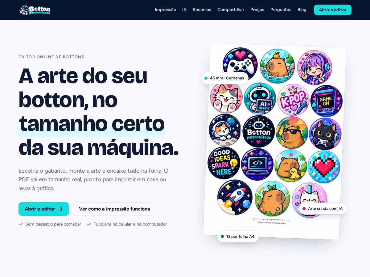 Landing-page snapshot of buttonspal.com