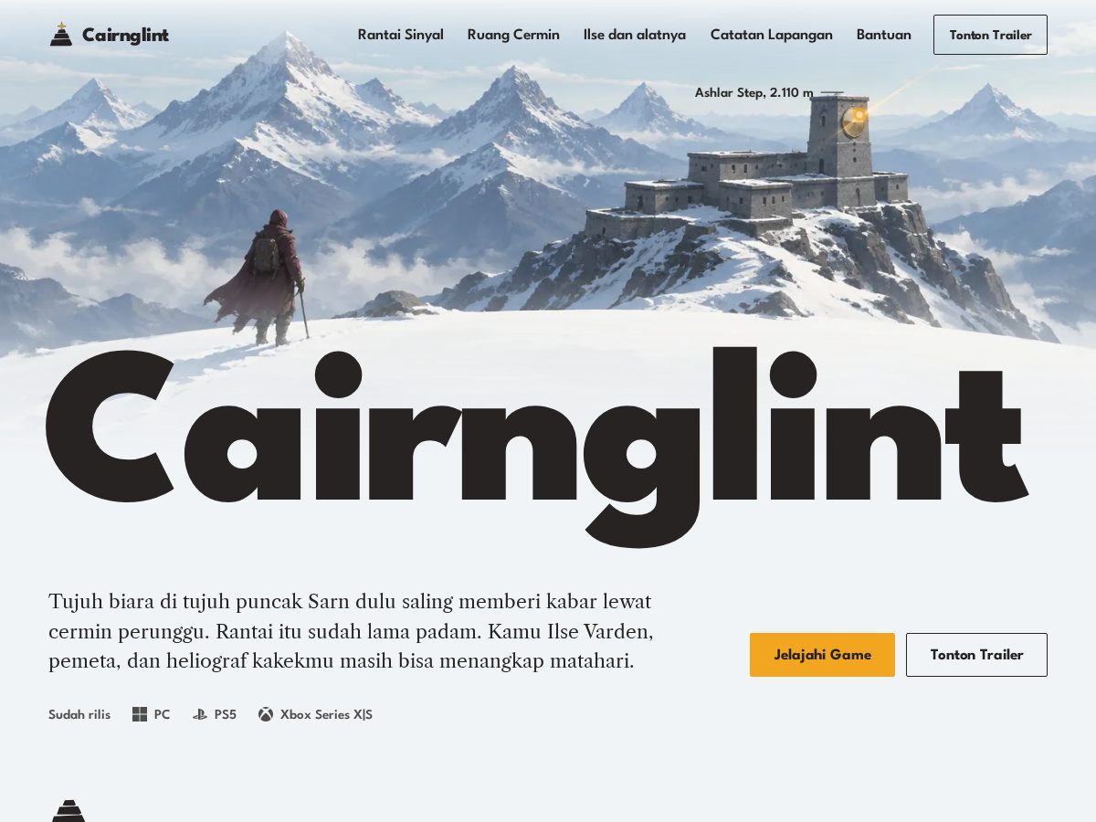 Landing-page snapshot of cairnglint.com