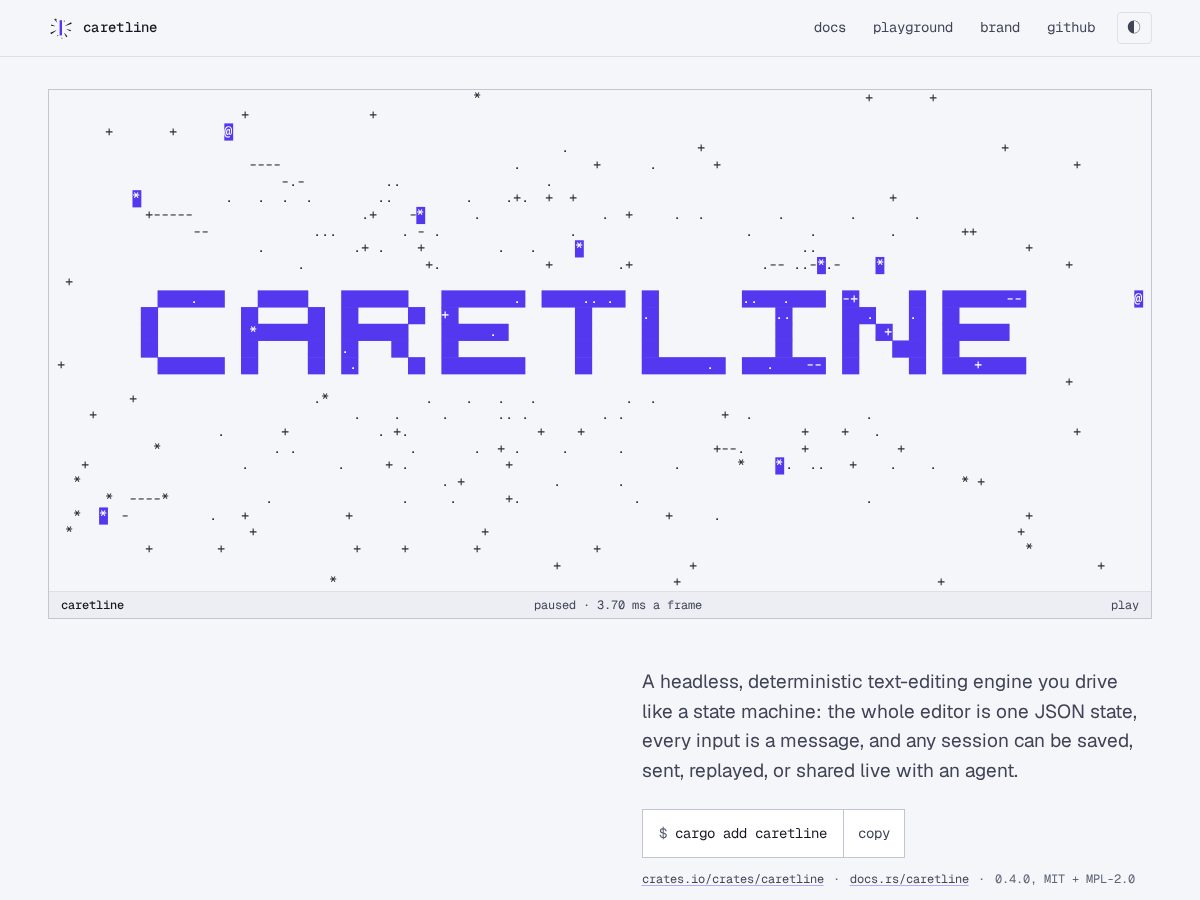 Landing-page snapshot of caretline.app
