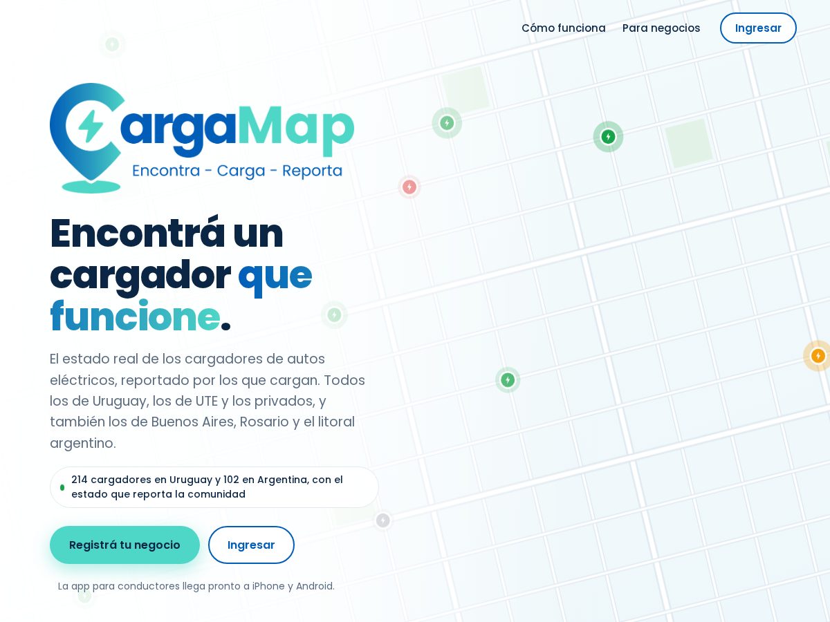 Landing-page snapshot of cargamap.com