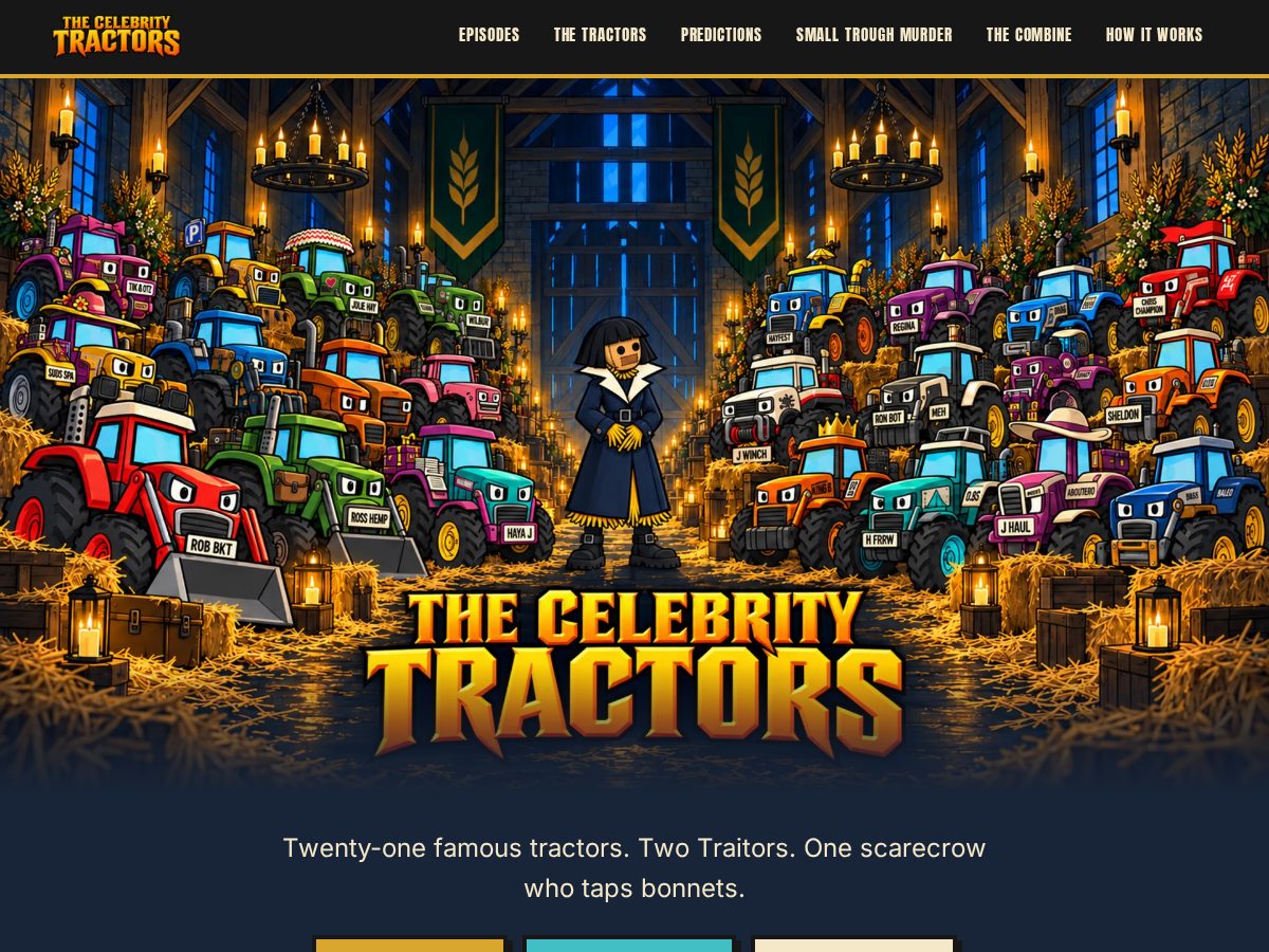 Landing-page snapshot of celebritytractors.com