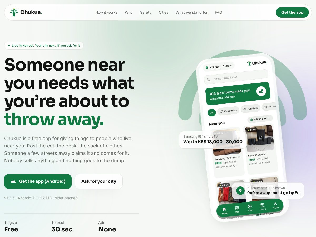 Landing-page snapshot of chukua.xyz