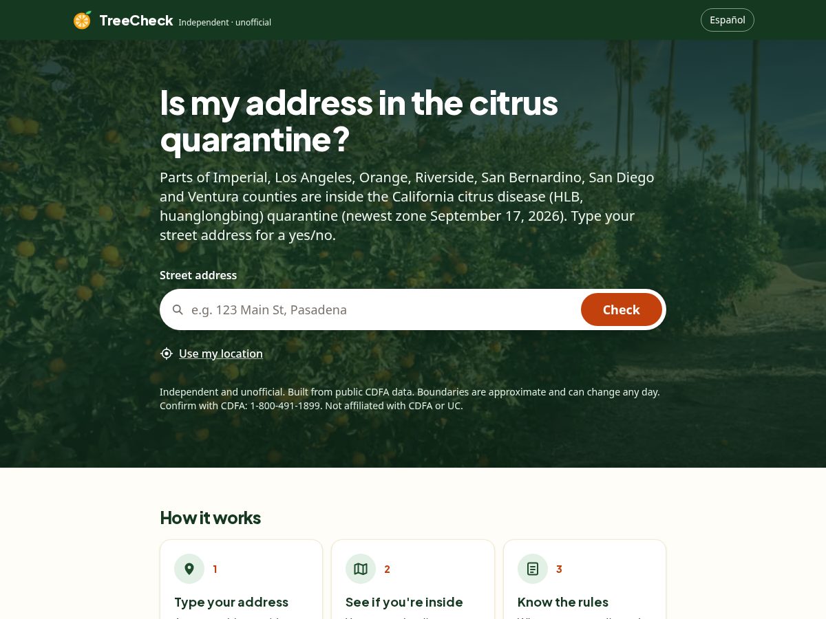 Landing-page snapshot of citruscheck.com