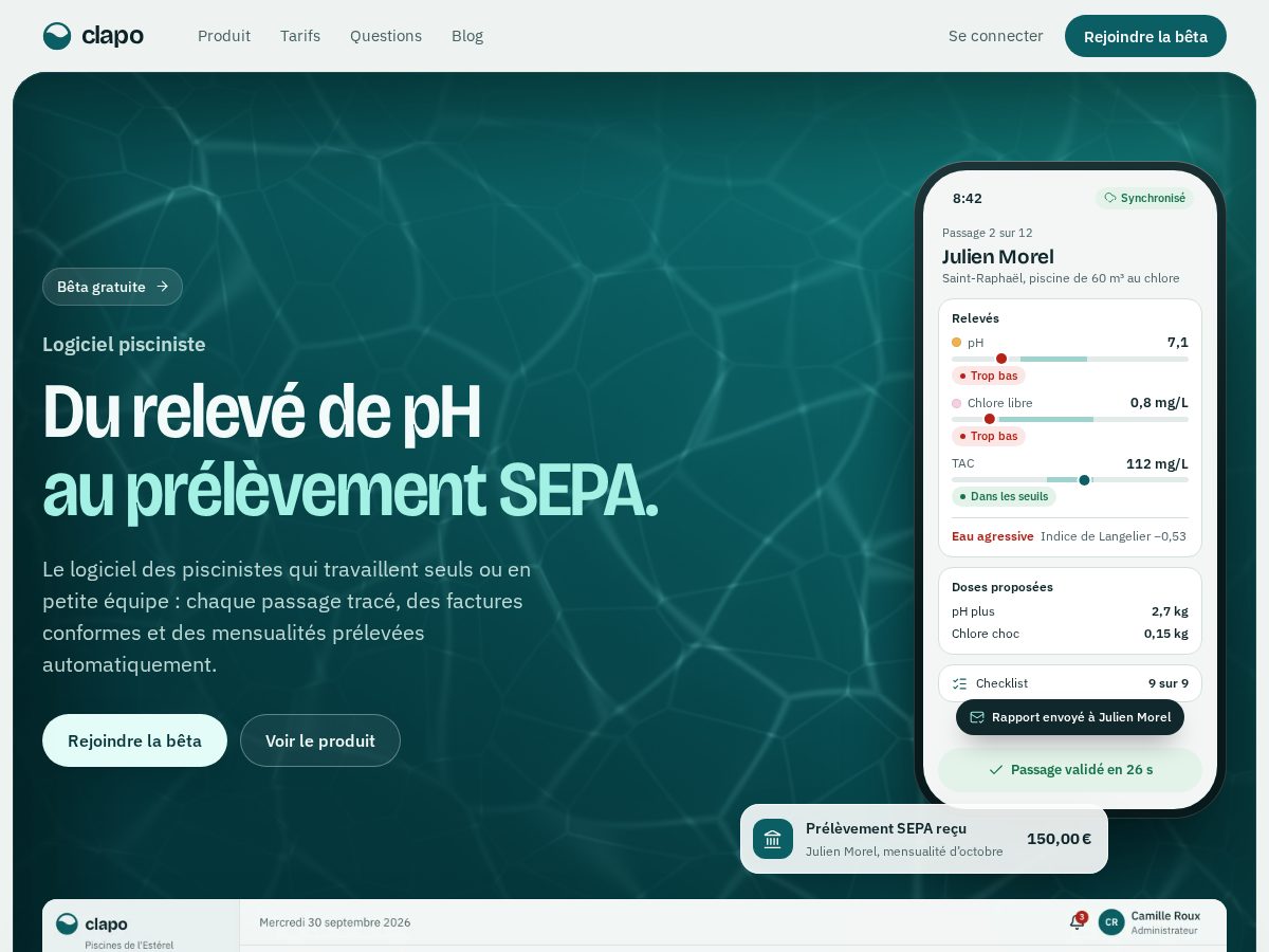 Landing-page snapshot of clapo.app