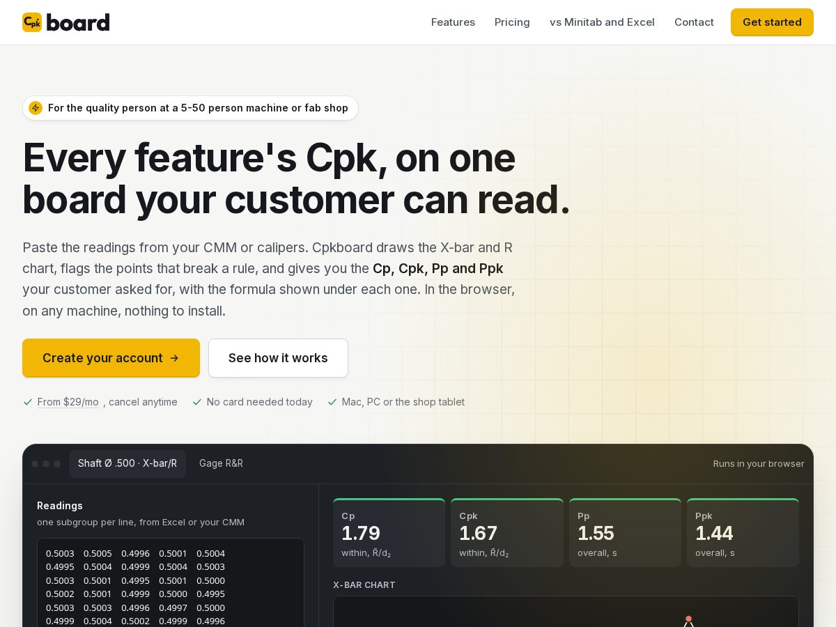 Landing-page snapshot of cpkboard.com