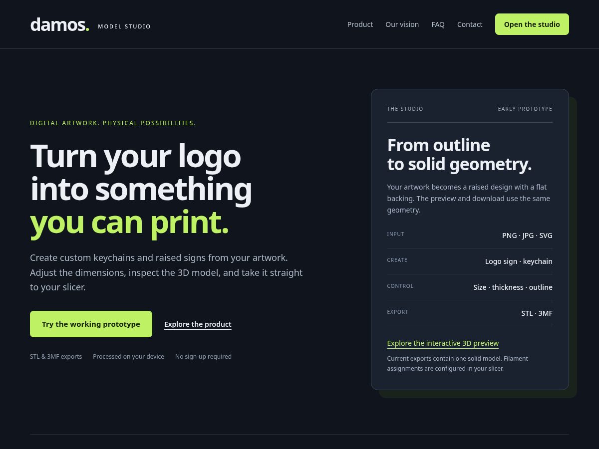 Landing-page snapshot of damos-bulut.com