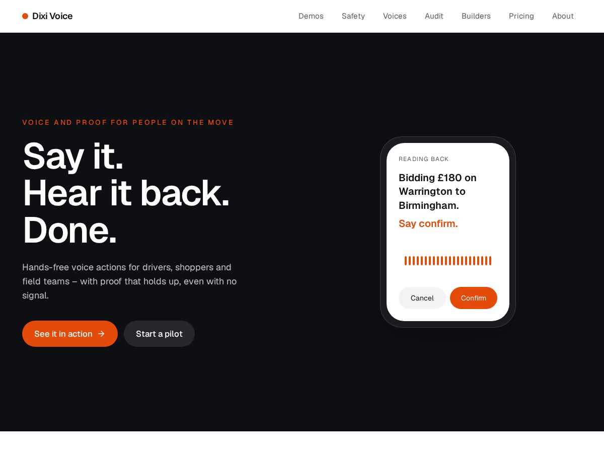 Landing-page snapshot of dixivoice.com