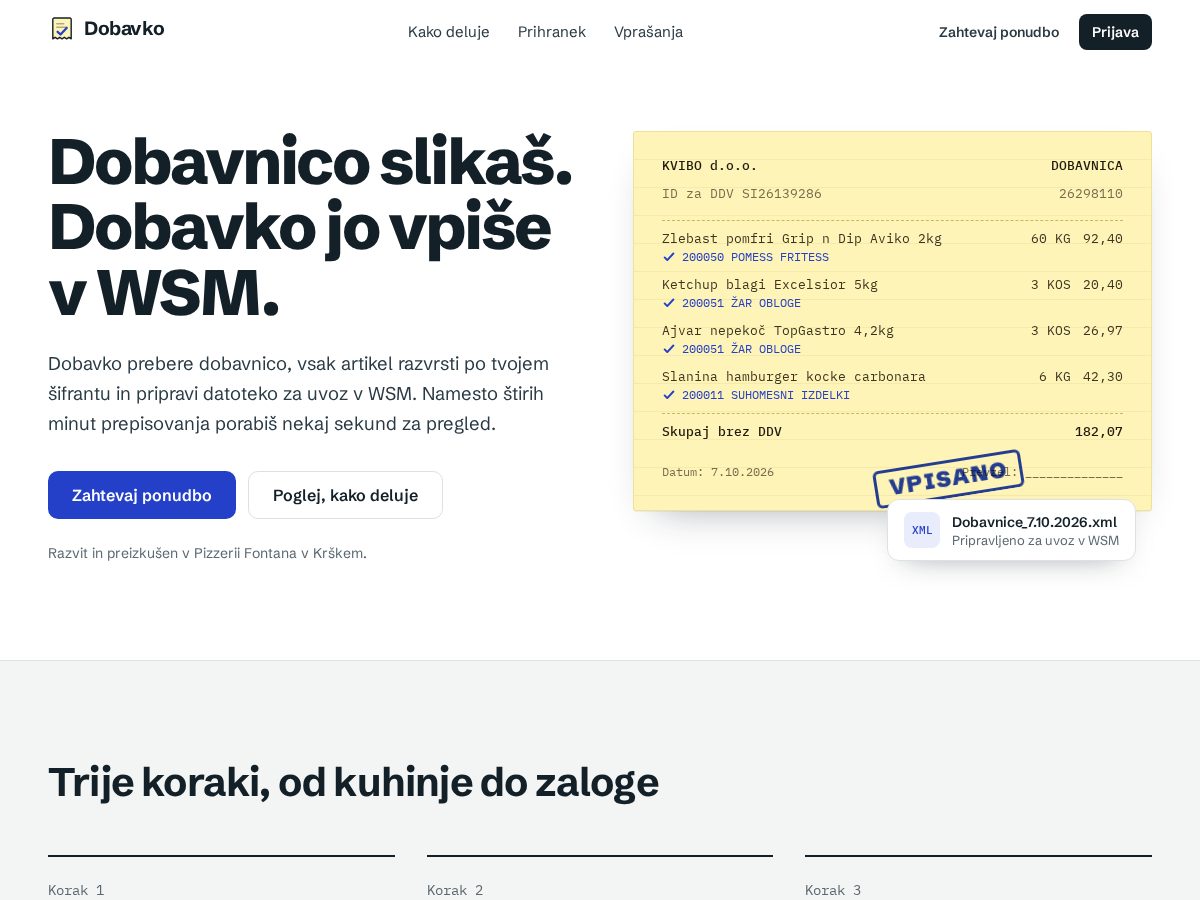 Landing-page snapshot of dobavko.com
