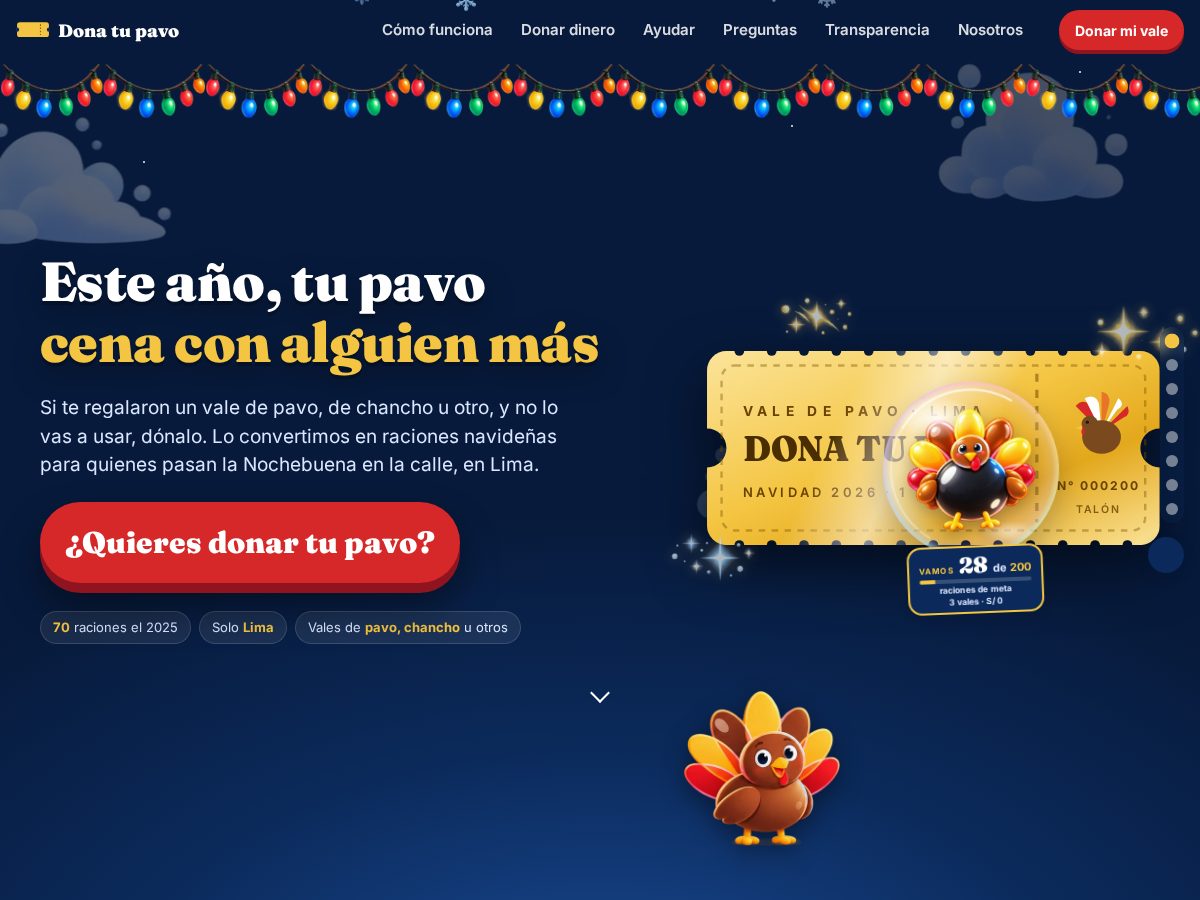 Landing-page snapshot of donatupavo.org