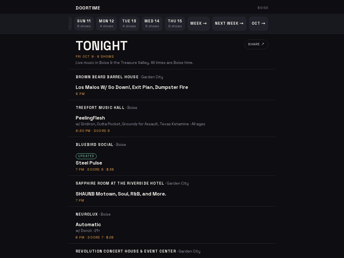 Landing-page snapshot of doortime.app