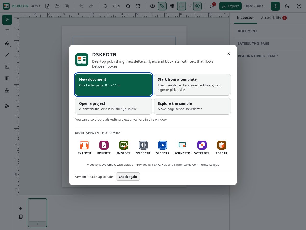 Landing-page snapshot of dskedtr.app