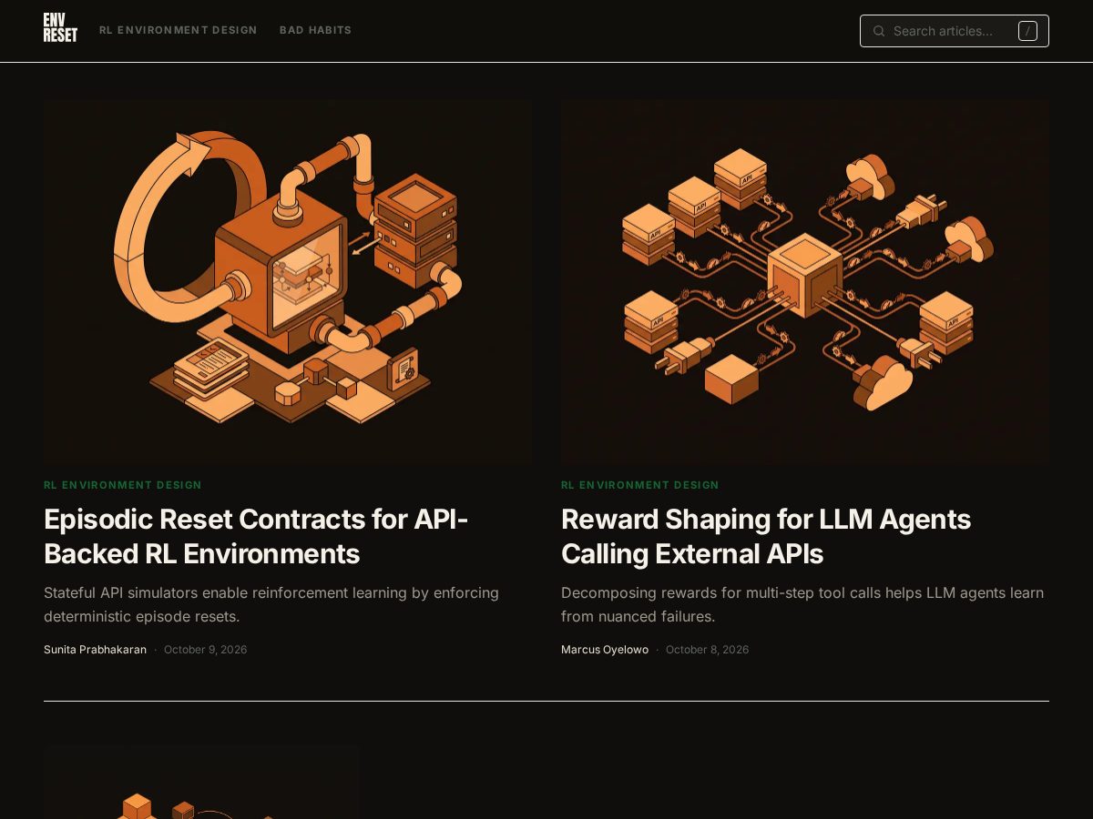 Landing-page snapshot of envreset.com