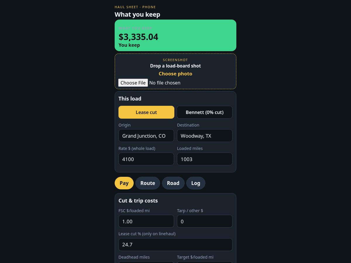 Landing-page snapshot of ezhaulsheet.com