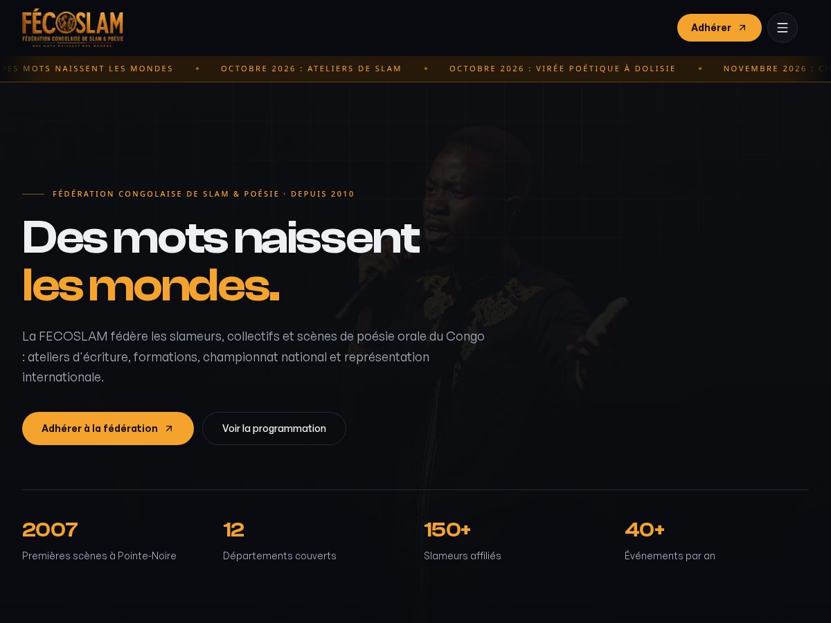Landing-page snapshot of fecoslam.org