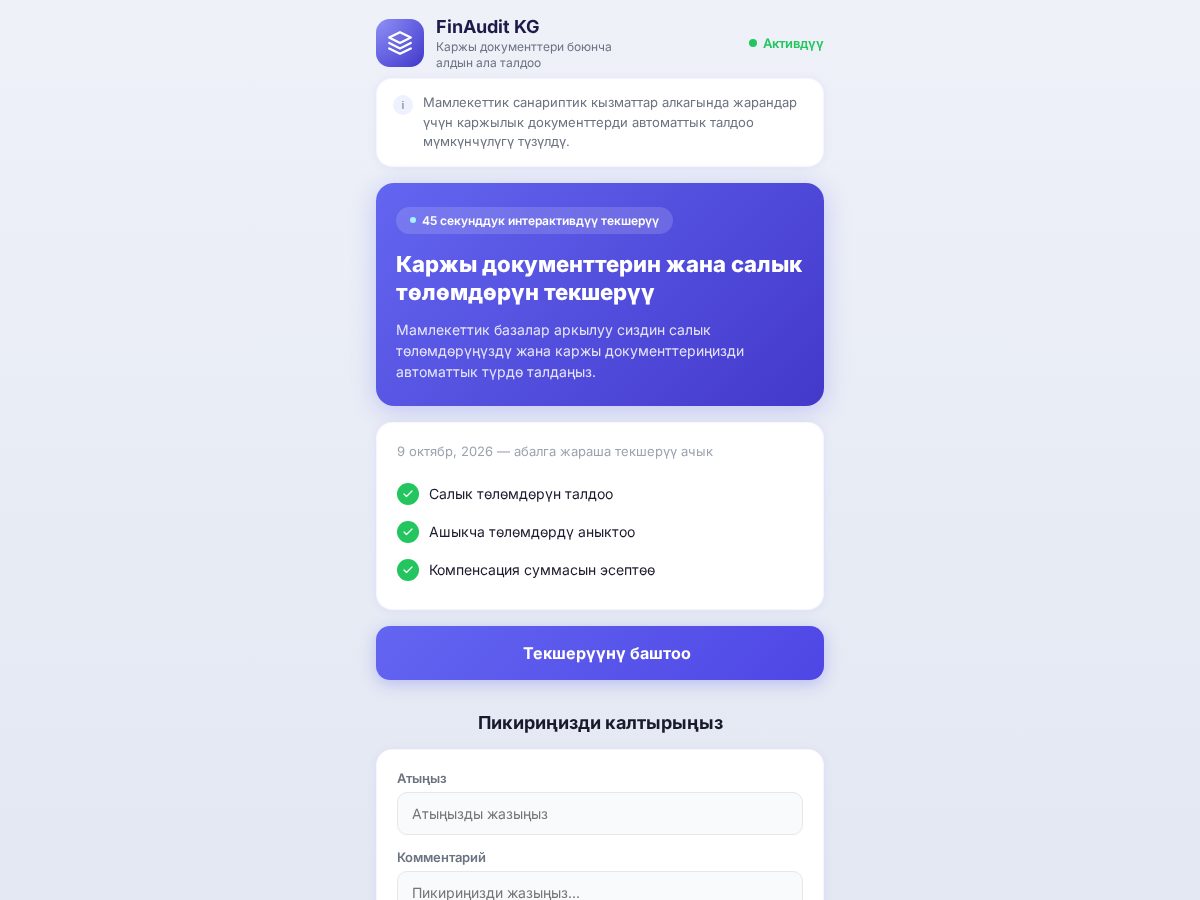 Landing-page snapshot of finauditcg.ink