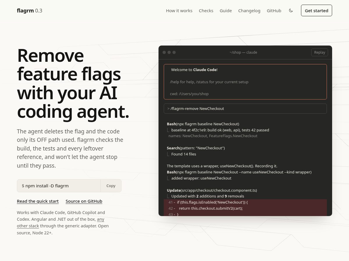 Landing-page snapshot of flagrm.com