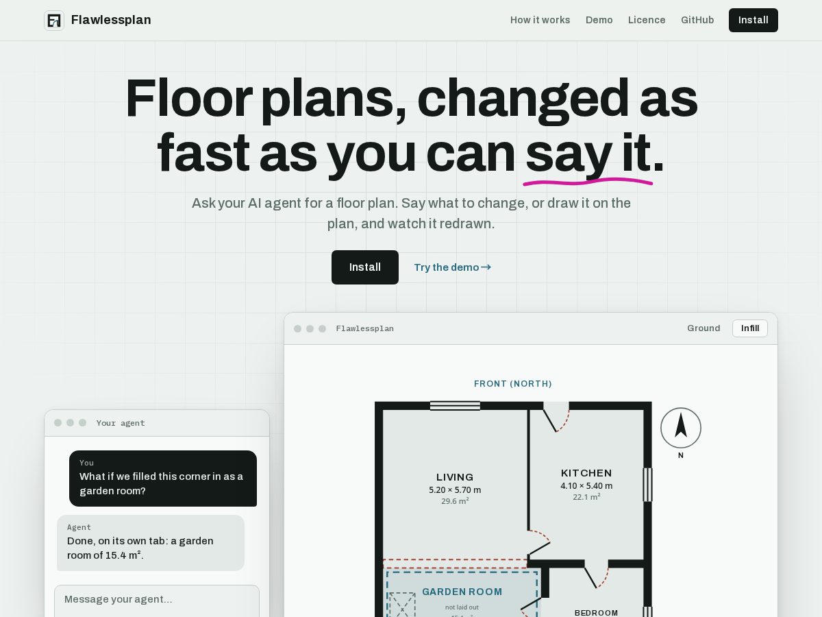 Landing-page snapshot of flawlessplan.app