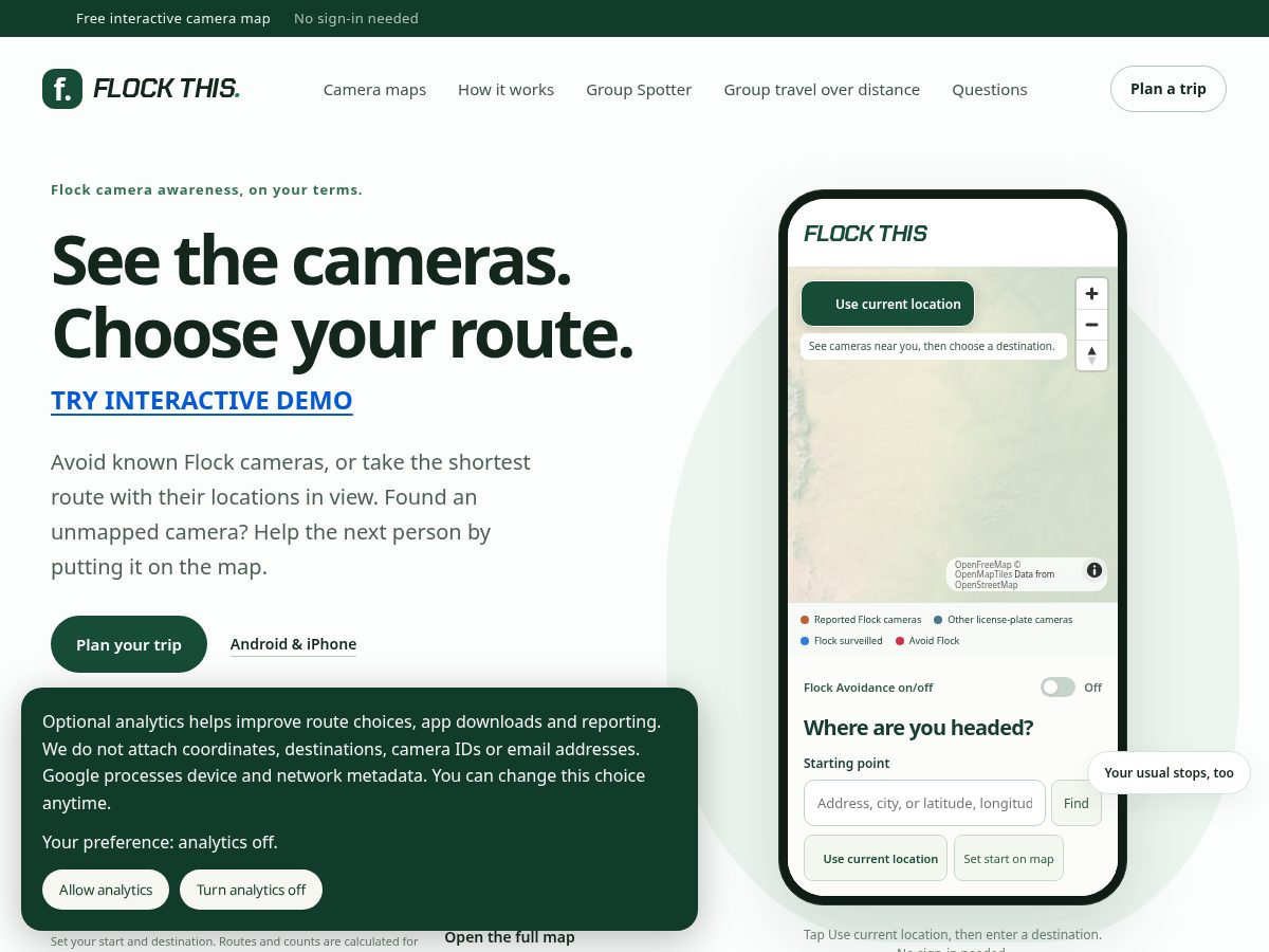 Landing-page snapshot of flockthis.app