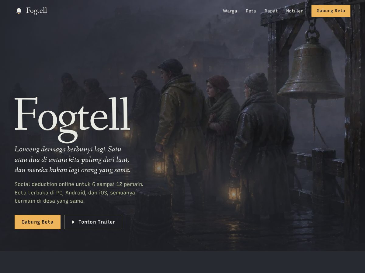 Landing-page snapshot of fogtell.com