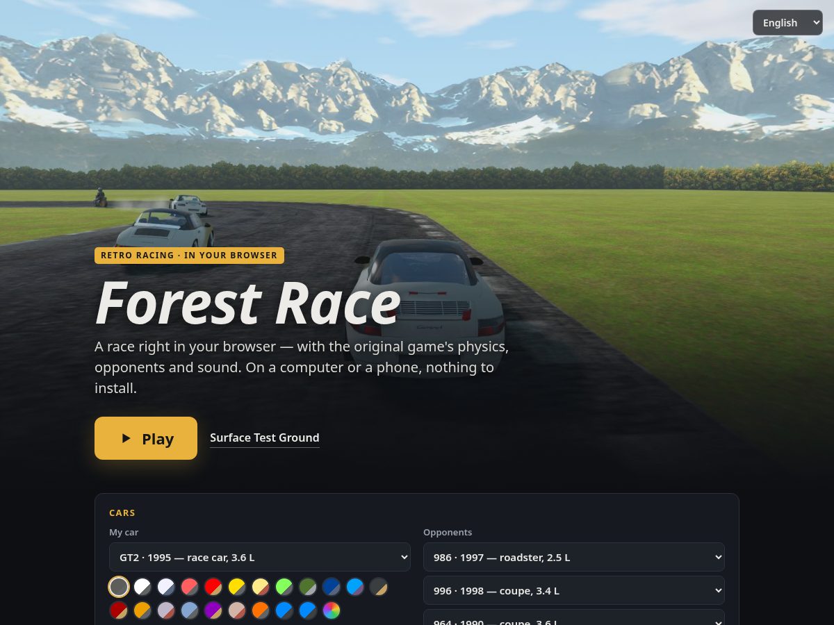 Landing-page snapshot of forestrace.com