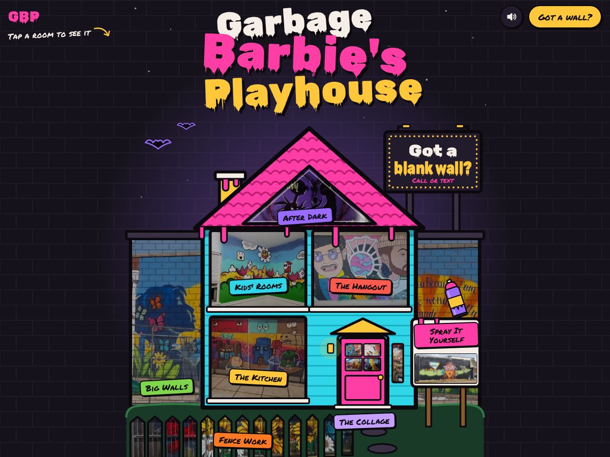 Landing-page snapshot of garbagebarbiesplayhouse.com