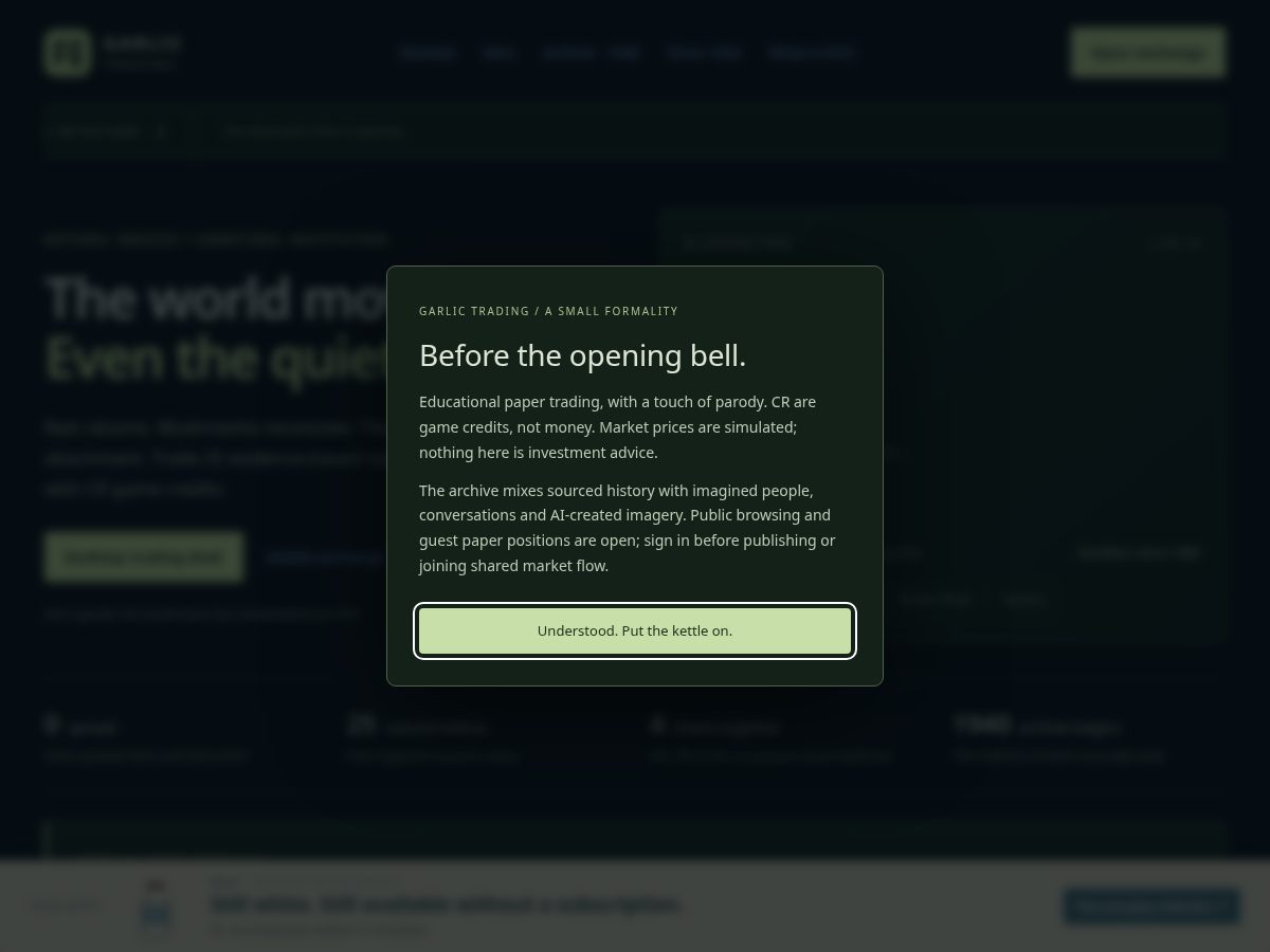 Landing-page snapshot of garlic-trading.com