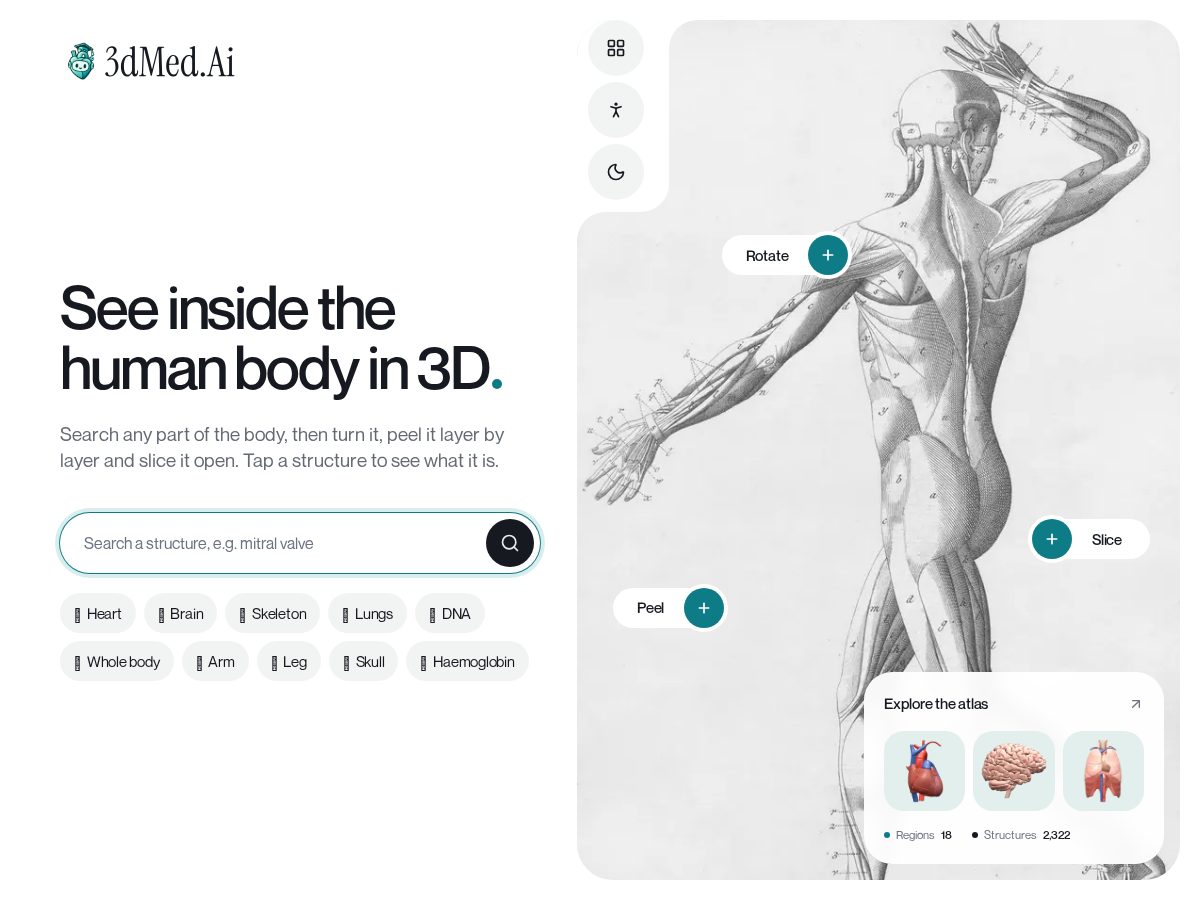 Landing-page snapshot of get3dmed.com