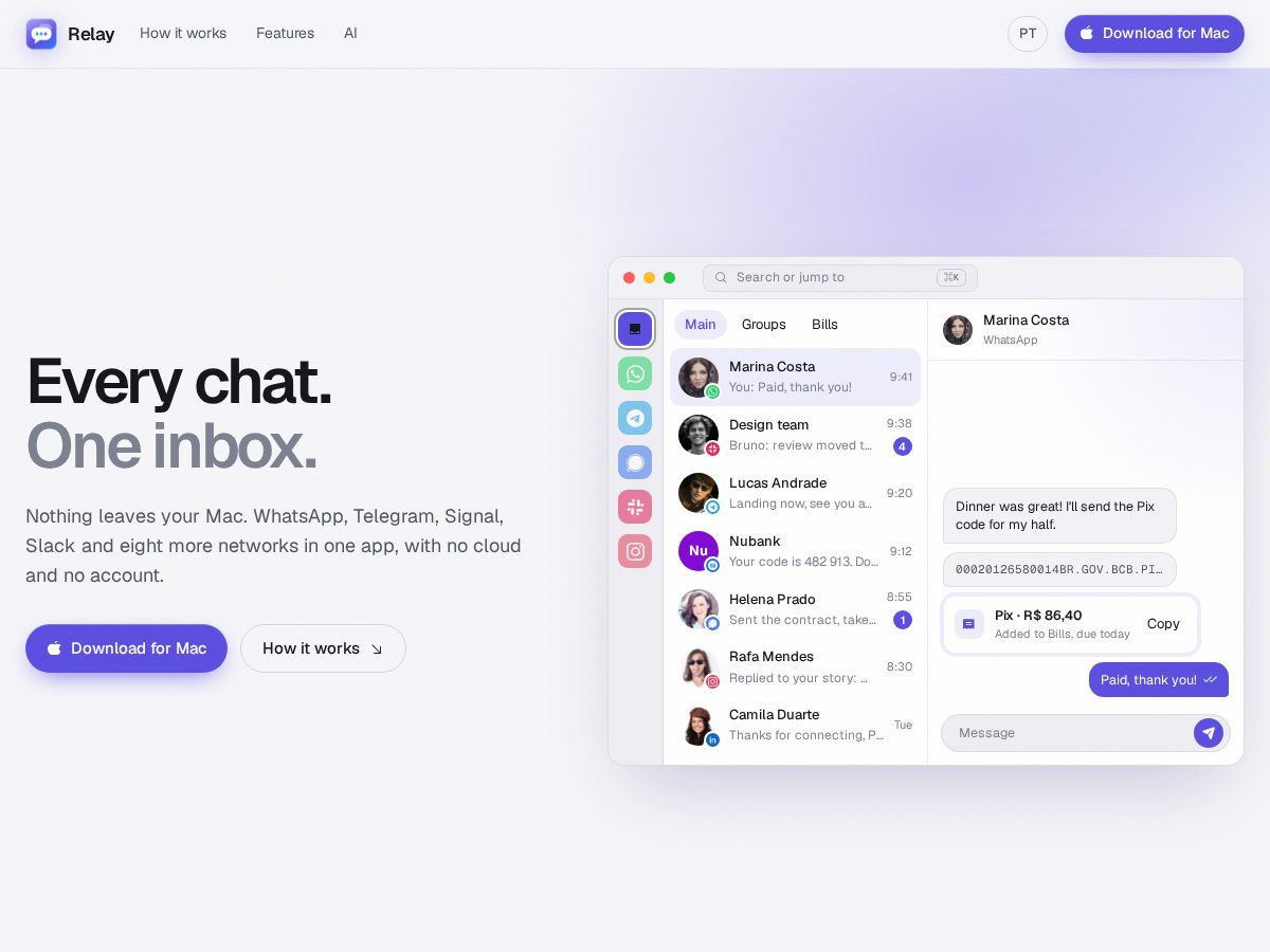 Landing-page snapshot of getrelay.pro