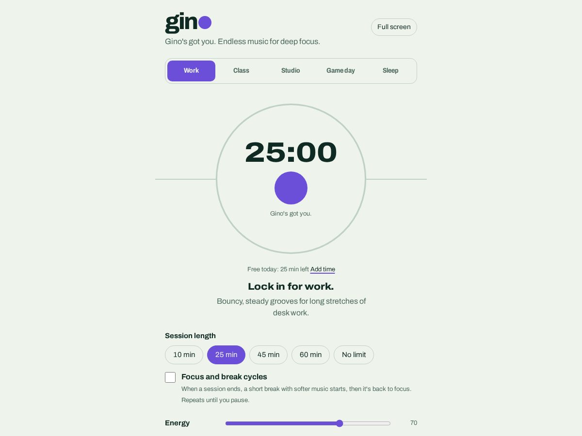 Landing-page snapshot of ginofocus.com