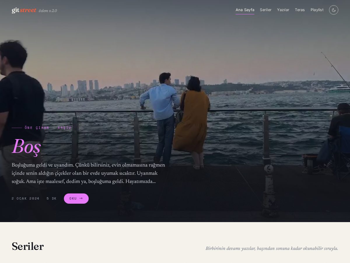 Landing-page snapshot of gitstreet.blog